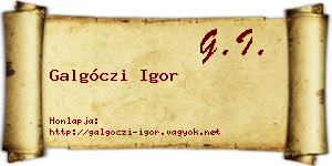 Galgóczi Igor névjegykártya